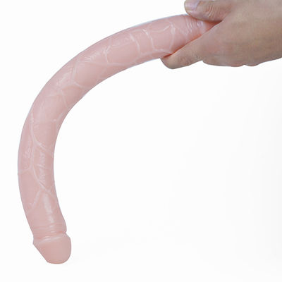 Wodoodporny realistyczny dwugłowy Dong 38 cm elastyczny dla kobiet