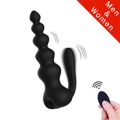 Pilot Anal Sex Zabawki Koraliki analne Plug Podwójna wibracja 16cm