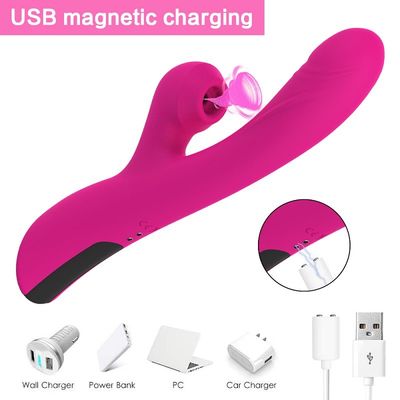 10-biegowy wielofunkcyjny elektryczny masażer do ssania Dildo 23,7 cm Cicha konstrukcja