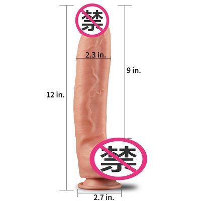 12-calowy dwuwarstwowy silikonowy realistyczny wodoodporny pasek na worek