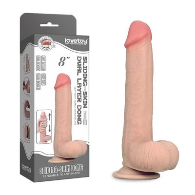 8-calowe ogromne realistyczne dildo Sex Toy Female Masturbacja Dwuwarstwowa