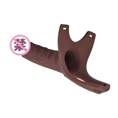 OEM Silikonowa przyssawka Dildo 26cm Hollw Strap On Curved Dong