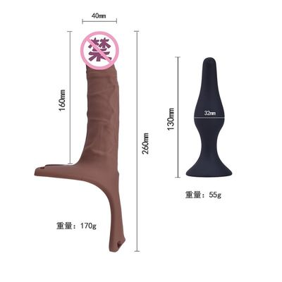 OEM Silikonowa przyssawka Dildo 26cm Hollw Strap On Curved Dong