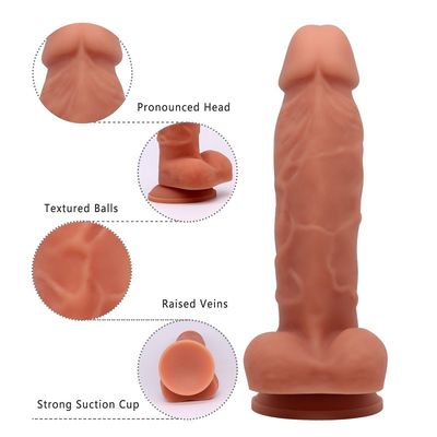 Przyssawka Lesbijka Dildo Sex Toy 7,4 cala Zdrowy silikon OEM ODM