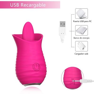USB Charging Rose Red Wibrator Sex Toy Egg Elektryczny masażer do lizania 7000RPM