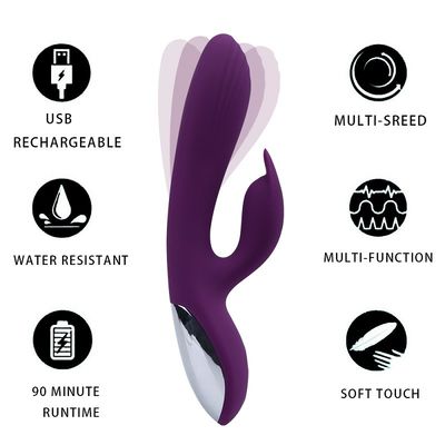 Ładowanie USB 22,5 cm Wibrator Sex Zabawka Zdrowy silikon 10 prędkości