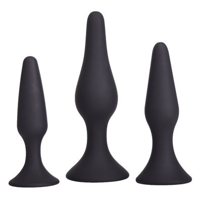 Czarne przyssawki Koraliki Anal Sex Zabawki Wtyczka 12,5 cm dla początkujących
