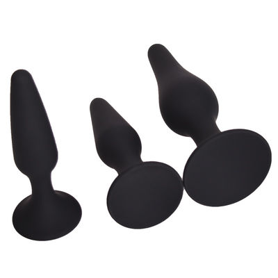 Czarne przyssawki Koraliki Anal Sex Zabawki Wtyczka 12,5 cm dla początkujących