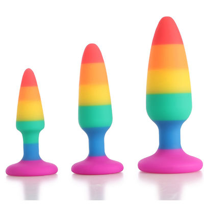 Rainbow Dildo Penis Sex Toy Butt Plug G Spot Stymulacja ROHS Zatwierdzona