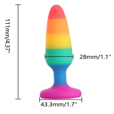 Rainbow Dildo Penis Sex Toy Butt Plug G Spot Stymulacja ROHS Zatwierdzona