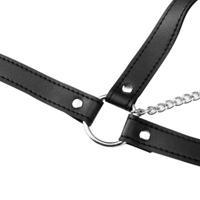 CE Czarny PU Leather Sex Fetysz Bondage Erotyczny Halter Tank 62cm
