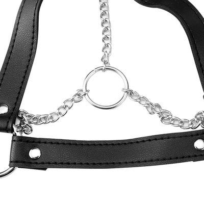 CE Czarny PU Leather Sex Fetysz Bondage Erotyczny Halter Tank 62cm