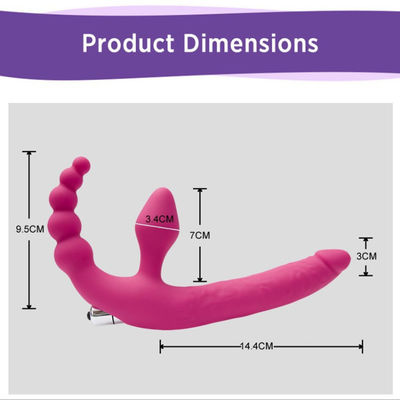 14cm Podwójny masaż LGBT Sex Zabawki Strapon Dildo Butt Plug Wibrator