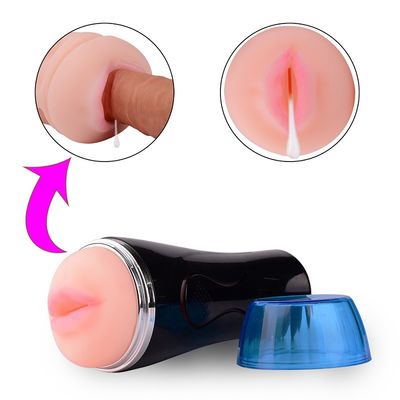 3D teksturowany elektryczny męski kubek Masturbator wibrator kulkowy Ssanie języka Oral 22cm