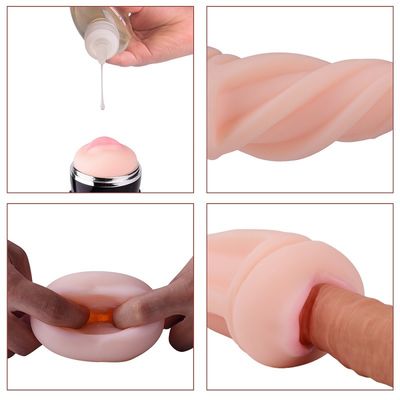 3D teksturowany elektryczny męski kubek Masturbator wibrator kulkowy Ssanie języka Oral 22cm